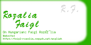 rozalia faigl business card